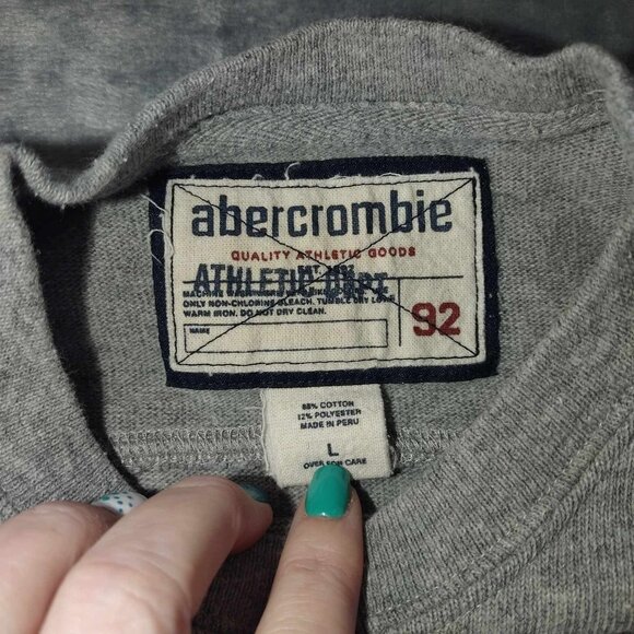 Abercrombie&fitch sweater L grey Athleisure Street comfy basic gym casual 90s - Picture 9 of 11